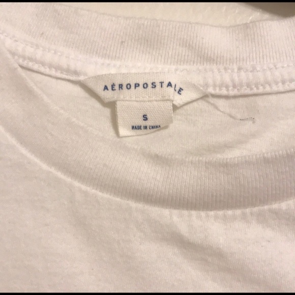Aeropostale White Side Tie Cropped Tee Size S - Picture 3 of 5